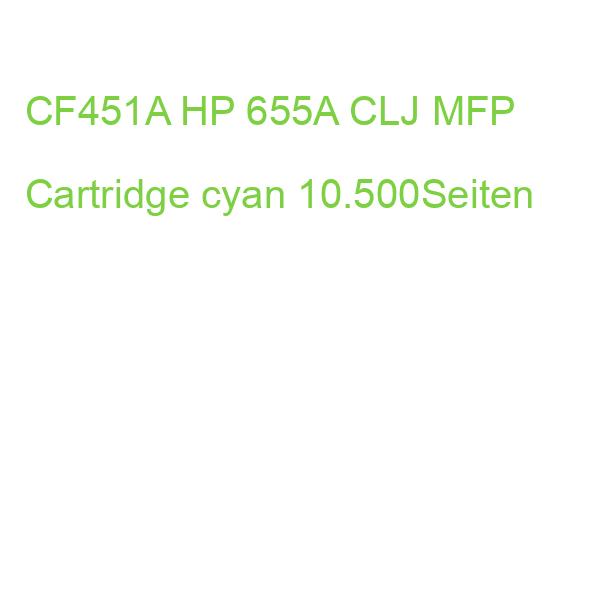 CF451A HP 655A CLJ MFP Cartridge cyan 10.500Seiten