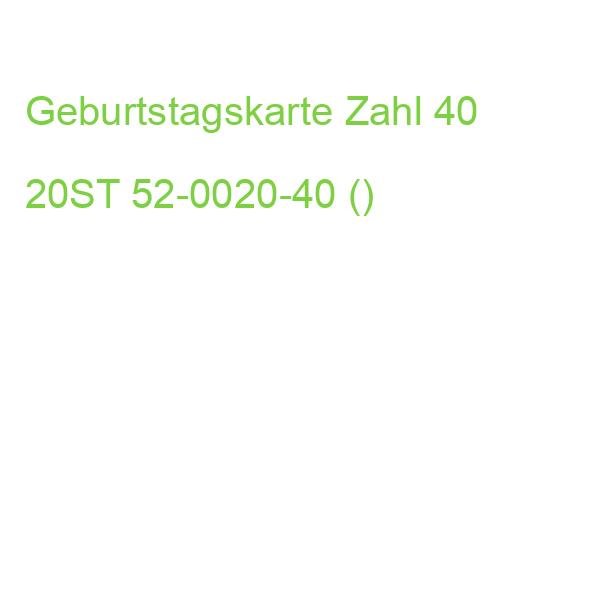 Geburtstagskarte Zahl 40, 20 Stück sortiert 52-0020-40 ()