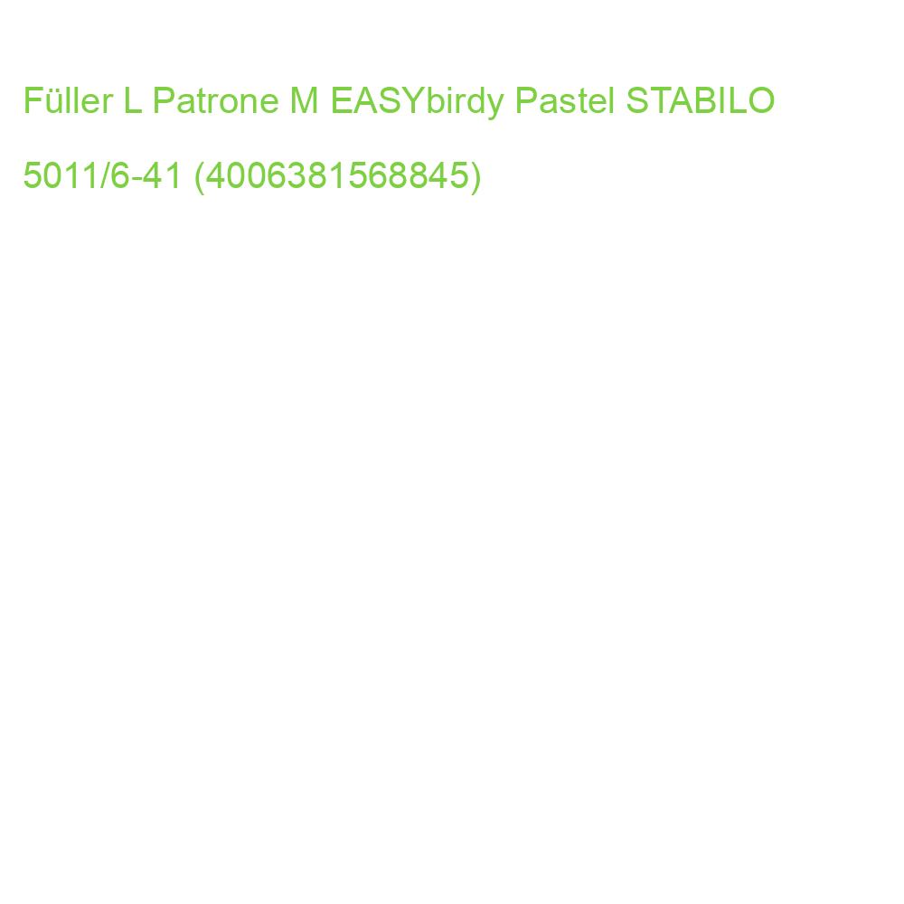 Schulfüller EASYbirdy Linkshänder Feder M Pastel Edition blau hellblau inkl. Patrone STABILO 5011/6-41 (4006381568845)