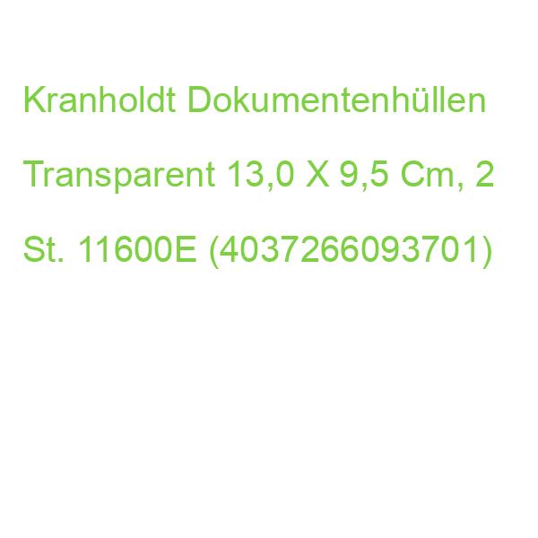 Kranholdt Dokumentenhüllen Transparent 13,0 X 9,5 Cm, 2 St. 11600E (4037266093701)