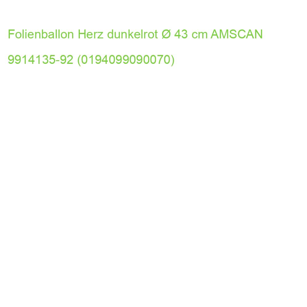 Folienballon Herz dunkelrot  43 cm AMSCAN 9914135-92 (0194099090070)