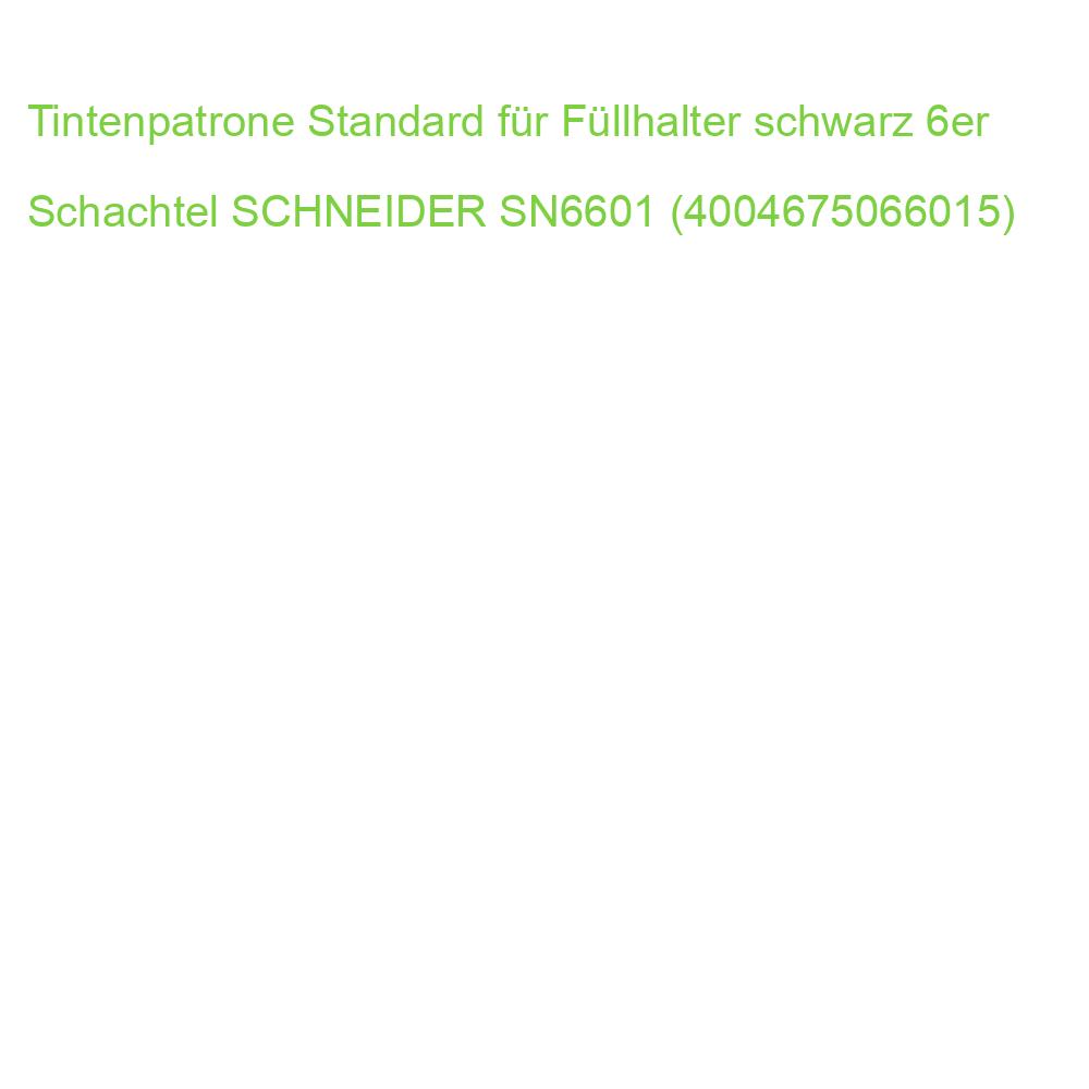 Tintenpatrone Standard für Füllhalter schwarz 6er Schachtel SCHNEIDER SN6601 (4004675066015)