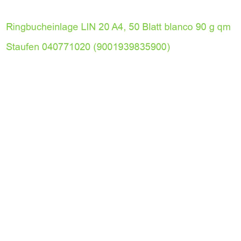 Ringbucheinlage LIN 20 A4, 50 Blatt blanco 90 g qm Staufen 040771020 (9001939835900)