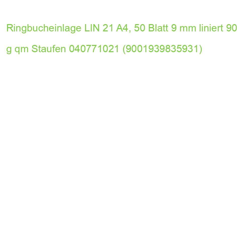 Ringbucheinlage LIN 21 A4, 50 Blatt 9 mm liniert 90 g qm Staufen 040771021 (9001939835931)