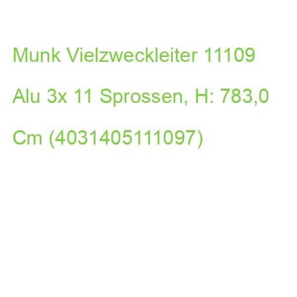 Munk Vielzweckleiter 11109 Silber 3x 11 Sprossen, H: 783,0 Cm (4031405111097)