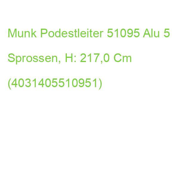 Munk Podestleiter 51095 Silber 5 Stufen, H: 217,0 Cm (4031405510951)