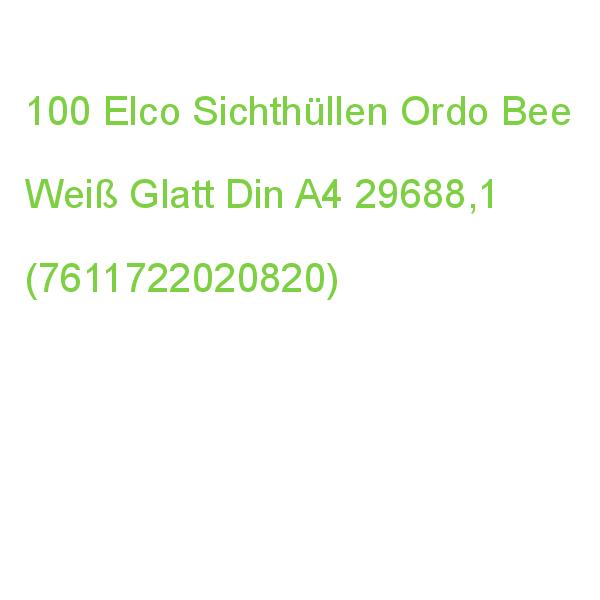 100 Elco Sichthüllen Ordo Bee Din A4 Weiß Glatt 29688.10 (7611722020820)
