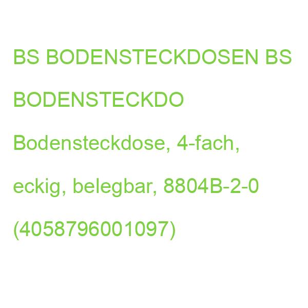 BS BODENSTECKDOSEN 8804B1 Bodensteckdose, 4-fach, eckig, be BS belegbar, 8804B-2-0 (4058796001097)