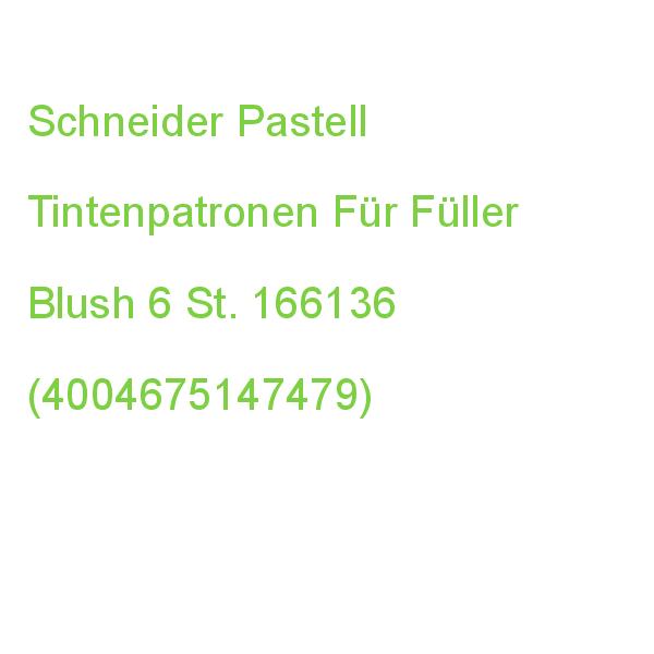 Schneider Pastell Tintenpatronen Für Füller Blush 6 St. 166136 (4004675147479)