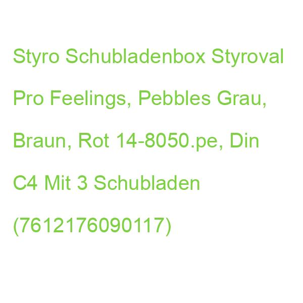 Styro Schubladenbox Styroval Pro Feelings, Pebbles Grau, Beige, Orangebraun 14-8050.pe, Din A4 Mit 3 Schubladen