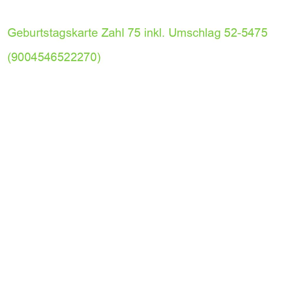 Geburtstagskarte Zahl 75 inkl. Umschlag 52-5475 (9004546522270)