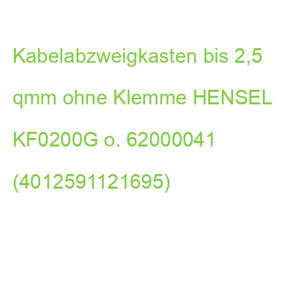KF 0200 G Kabelabzweigkasten grau HENSEL KF0200G bis 2,5 qmm o. Klemme 62000041 (4012591121695)