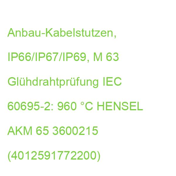 AKM 63 Anbau-Kabelstutzen IP67 HENSEL 65 3600215 (4012591772200)
