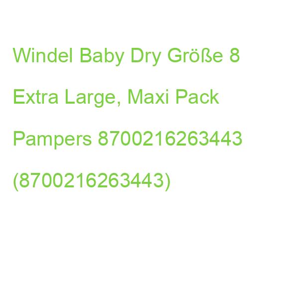 Windel Baby Dry Größe 8 Extra Large, Maxi Pack Pampers 8700216263443 (8700216263443)
