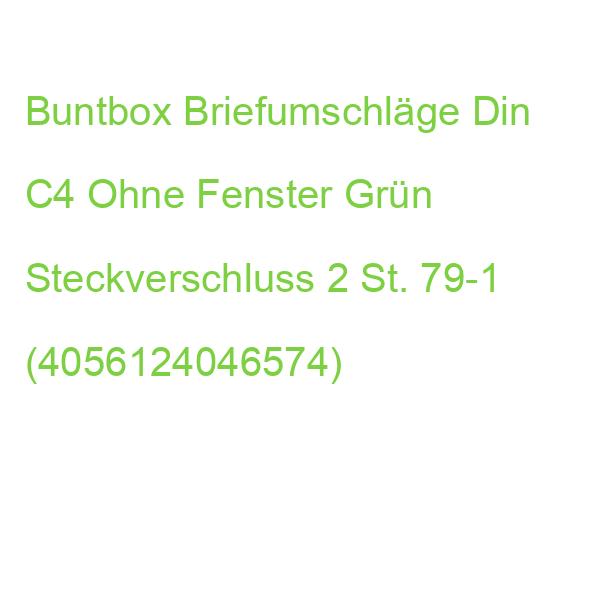 Buntbox Briefumschläge Din C4 Ohne Fenster Grün Steckverschluss 2 St. 79-1 (4056124046574)