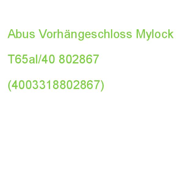 Abus Vorhängeschloss Mylock T65al/40 Schwarz 10080286-01 (4003318802867)