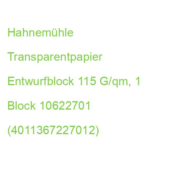 Hahnemühle Transparentpapier Entwurfblock 115 G/qm, 1 Block 10622701 (4011367227012)