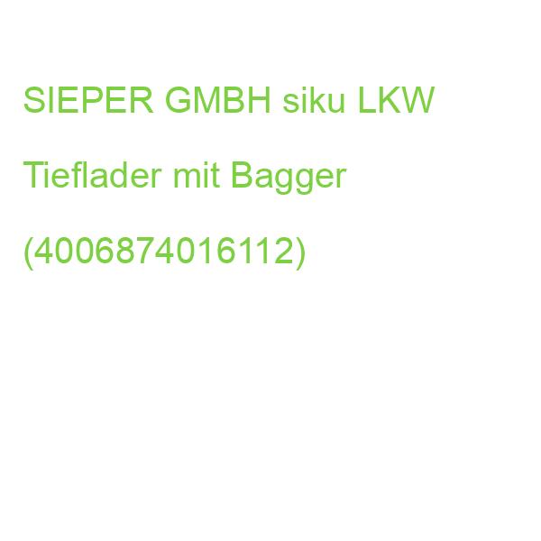 SIEPER siku LKW Tieflader mit Bagger (4006874016112)