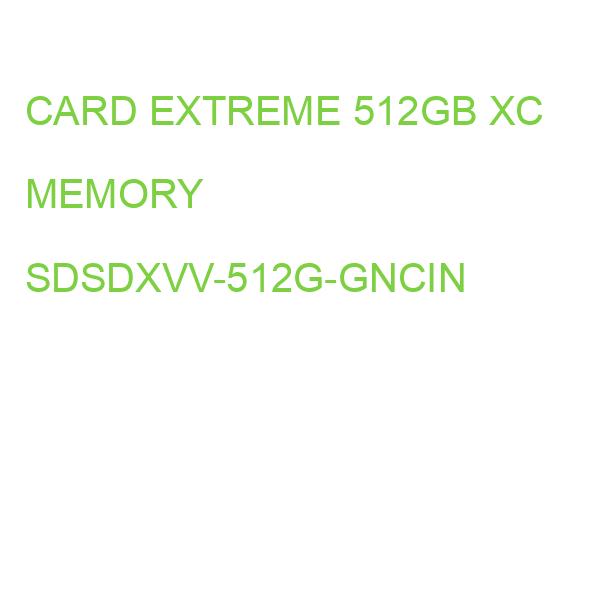 CARD EXTREME 512GB XC MEMORY SDSDXVV-512G-GNCIN