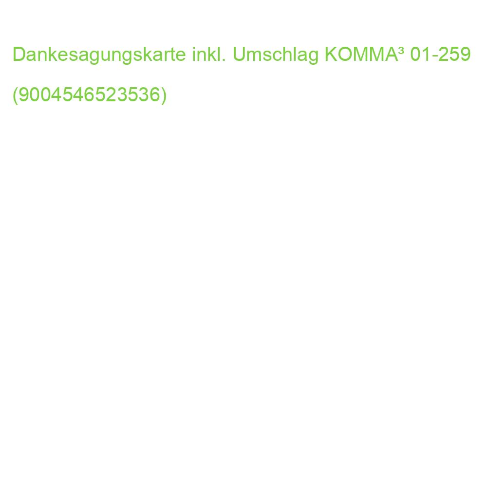 Dankesagungskarte inkl. Umschlag KOMMA³ 01-259 (4057319012596)