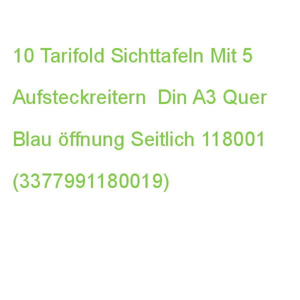 10 Tarifold Sichttafeln Mit 5 Aufsteckreitern Din A3 Quer Blau, öffnung Seitlich 118001 (3377991180019)