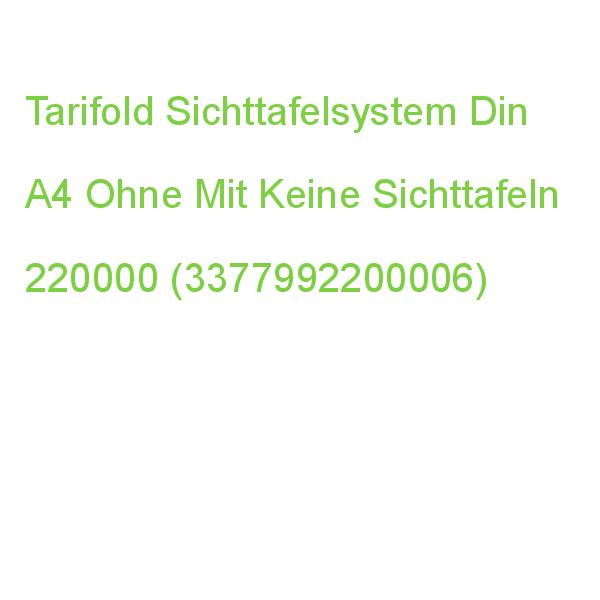 Tarifold Sichttafelsystem 220000 Din A4 Ohne Sichttafeln (3377992200006)