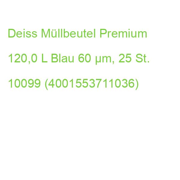 Deiss Müllbeutel Premium 120,0 L Blau 60 µm, 25 St. 10099 (4001553711036)