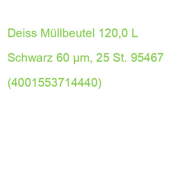 Deiss Müllbeutel 50,0 L Schwarz 60 µm, 25 St. 95467 (4001553714440)