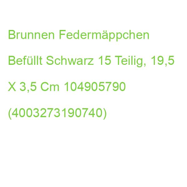 Brunnen Federmäppchen Befüllt Schwarz 14-teilig, 19,5 X 13,5 Cm 104905790 (4003273190740)