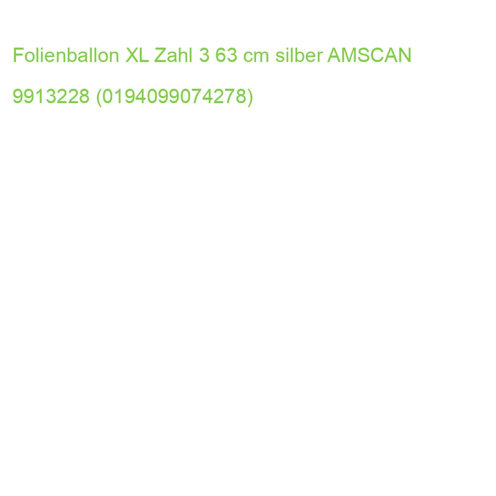 Folienballon XL Zahl 3 63 cm silber AMSCAN 9913228 (0194099074278)