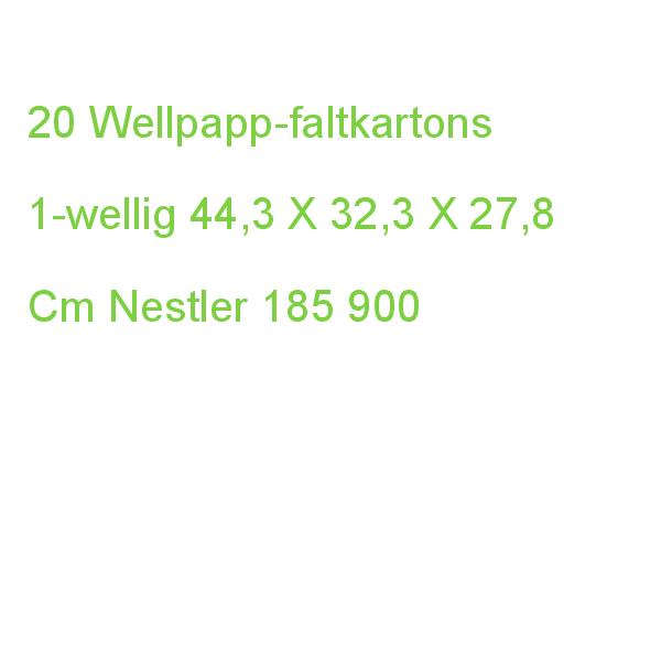 20 Nestler Wellpapp-faltkartons 1-wellig Braun 44,3 X 32,3 X 27,8 Cm Außenmaß 185 900