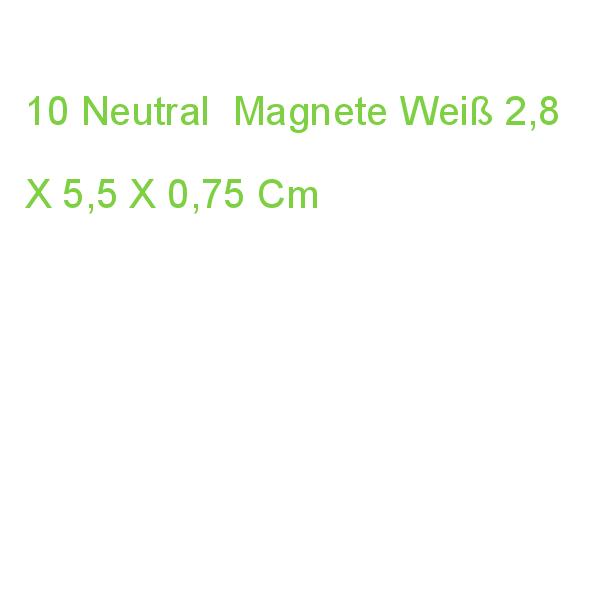 Magnete Weiß, Kunststoff 2,8 X 5,5 X 0,75 Cm, 10 St. neutral 100110259541375