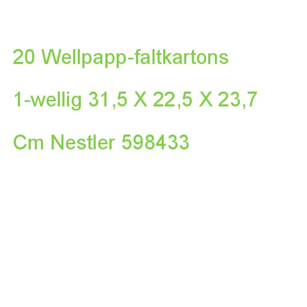 20 Nestler Wellpapp-faltkartons 1-wellig Weiß 31,5 X 22,5 X 23,7 Cm Außenmaß 598433