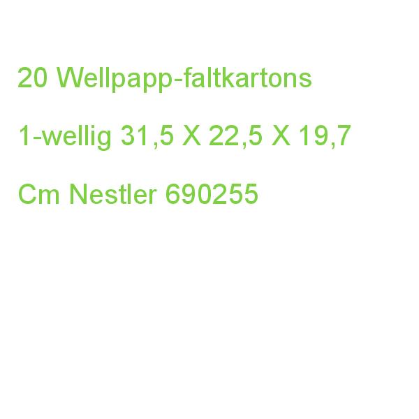 20 Nestler Wellpapp-faltkartons 1-wellig Braun 31,5 X 22,5 X 19,7 Cm Außenmaß 690255