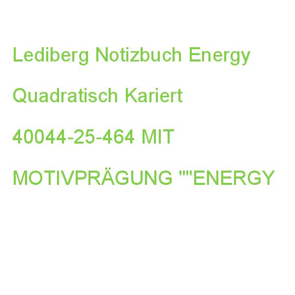 Lediberg Notizbuch Energy Quadratisch Kariert, Schwarz Hardcover 240 Seiten 40044-25-464 MIT MOTIVPRÄGUNG 