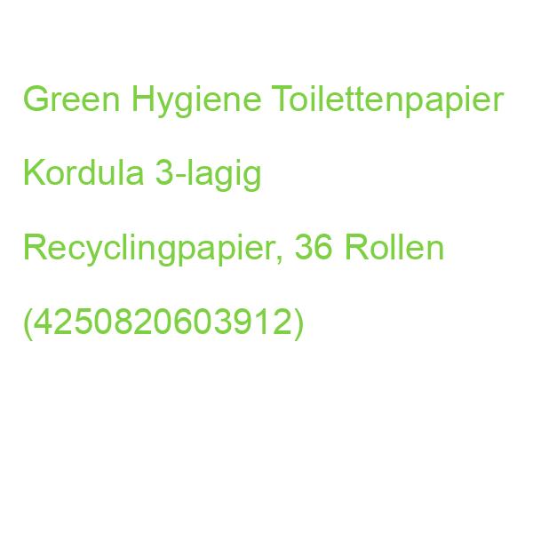Green Hygiene Toilettenpapier Kordula 3-lagig Recyclingpapier, 36 Rollen (4250820603912)