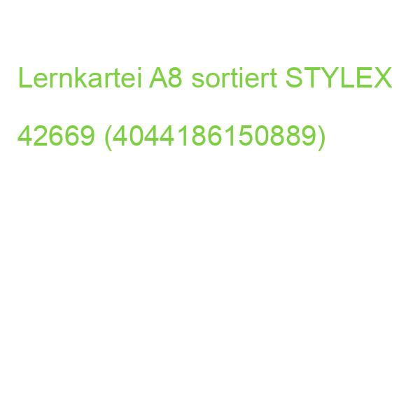 Lern- und Karteikartenbox A8 für 400 Karten Karton sortiert STYLEX 42669 (4044186426694)