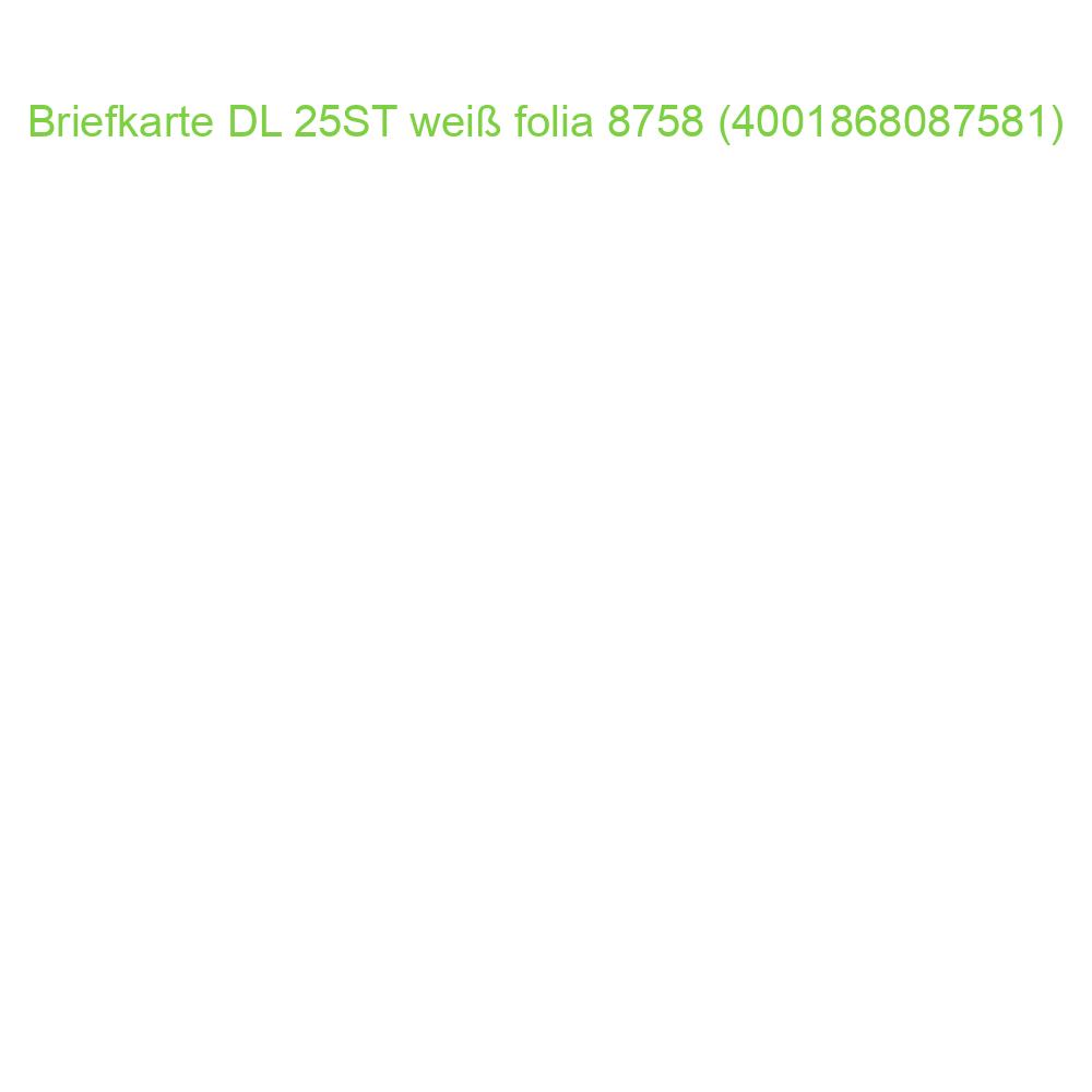 Briefkarte DL 190 g qm weiß einfach 25 Stück FOLIA 8758 (4001868087581)
