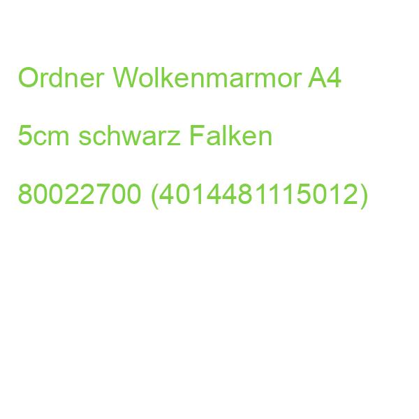 Recycling-Wolkenmarmor-Ordner A4, schwarzer Rücken 50mm Falken 80022700 (4014481115012)