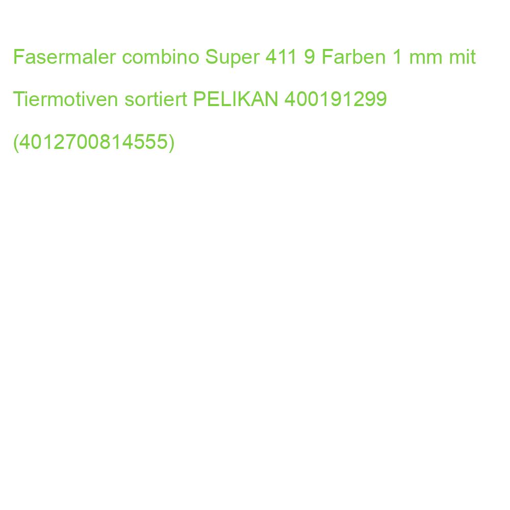 Fasermaler combino Super 411 9 Farben 1 mm mit Tiermotiven sortiert PELIKAN 400191299 (4012700814555)