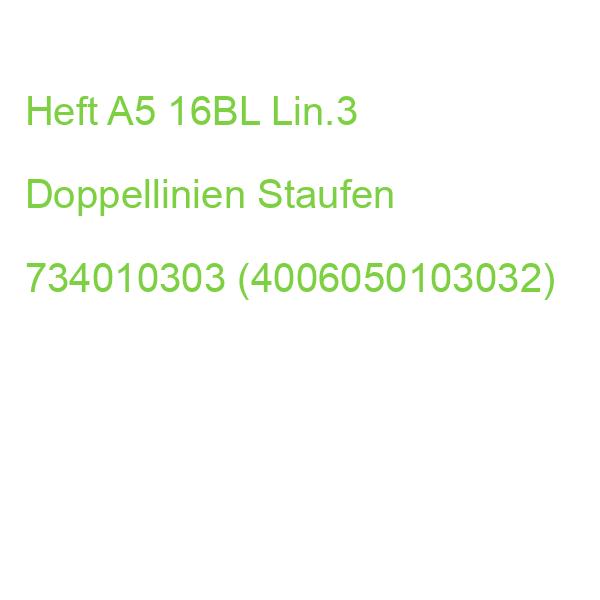 Heft PREMIUM LIN 3 A5, 16 Blatt 90 g qm DoppelPREMIUM LIN ien Staufen 734010303 (4006050103032)