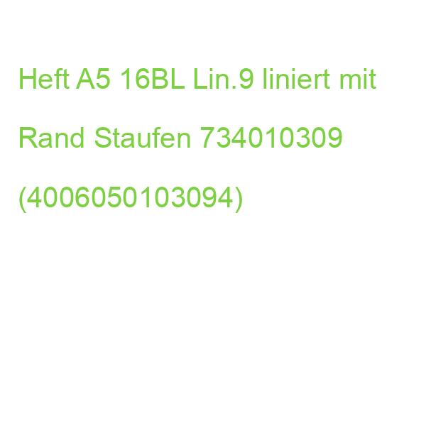 Heft PREMIUM LIN 9 A5, 16 Blatt 90 g qm PREMIUM LIN iert mit Rand Staufen 734010309 (4006050103094)