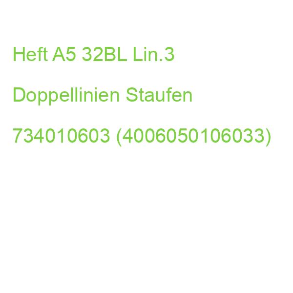 Heft PREMIUM LIN 3 A5, 32 Blatt 90 g qm DoppelPREMIUM LIN ien Staufen 734010603 (4006050106033)