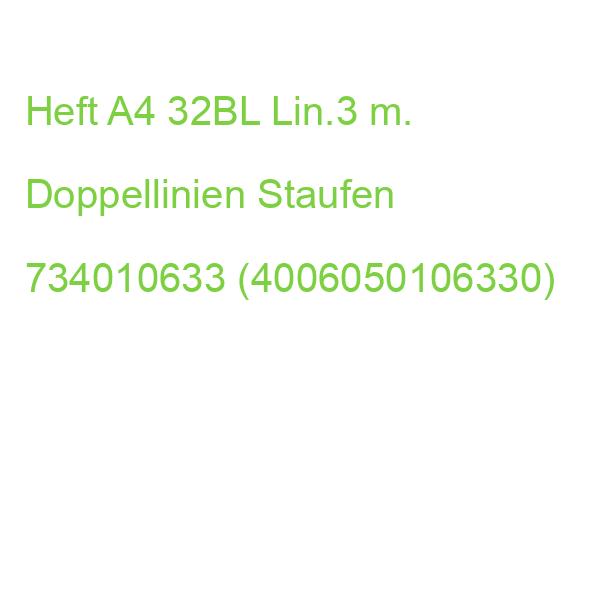 Heft PREMIUM LIN 3 A4, 32 Blatt 90 g qm DoppelPREMIUM LIN ien Staufen 734010633 (4006050106330)
