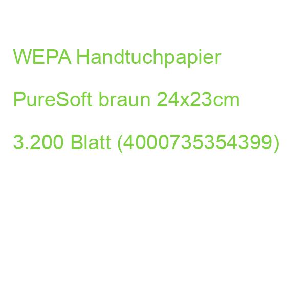 WEPA Handtuchpapier PureSoft braun 24x23cm 3.200 Blatt (4000735354399)