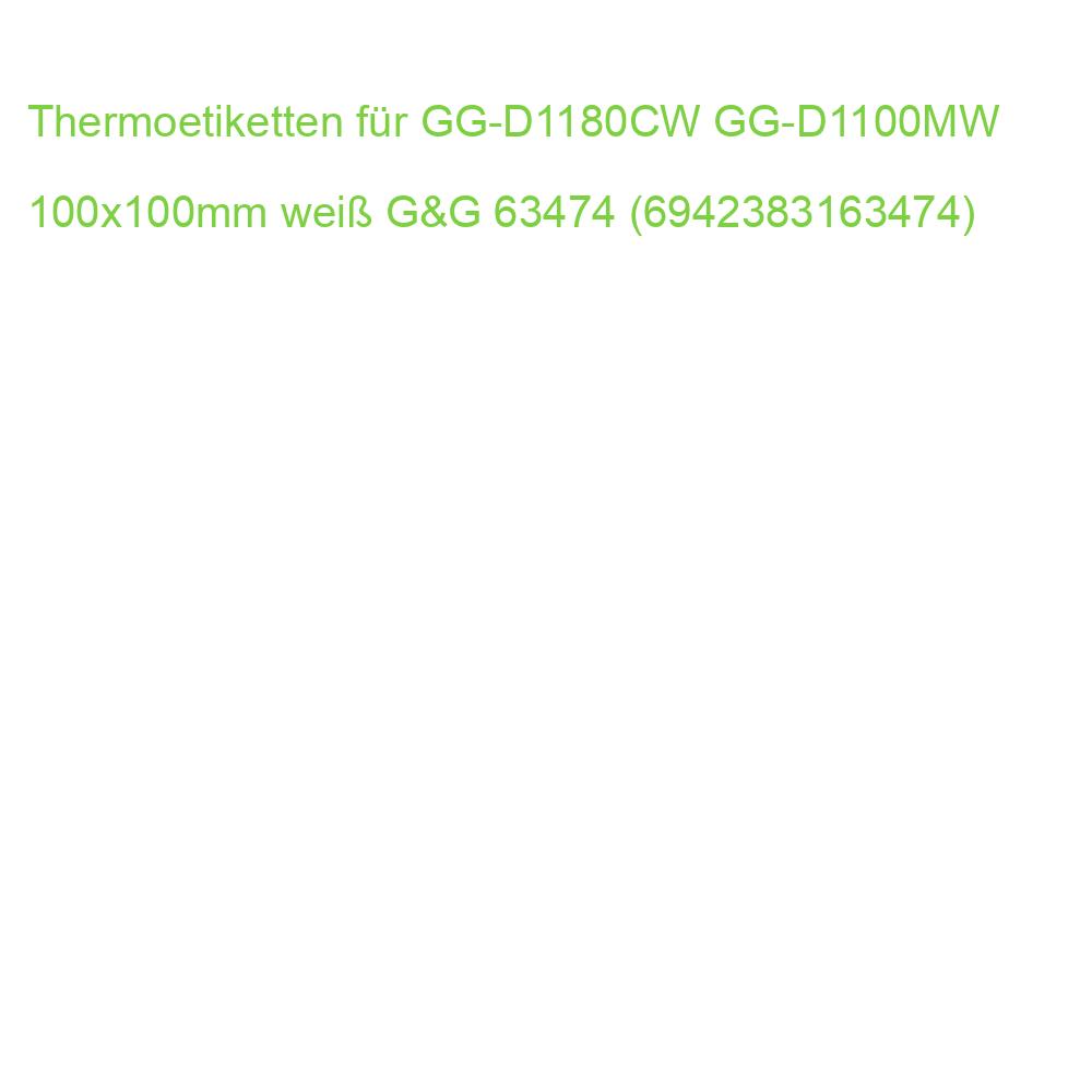 Thermoetiketten für GG-D1180CW GG-D1100MW 100x100mm weiß G&G 63474 (6942383163474)