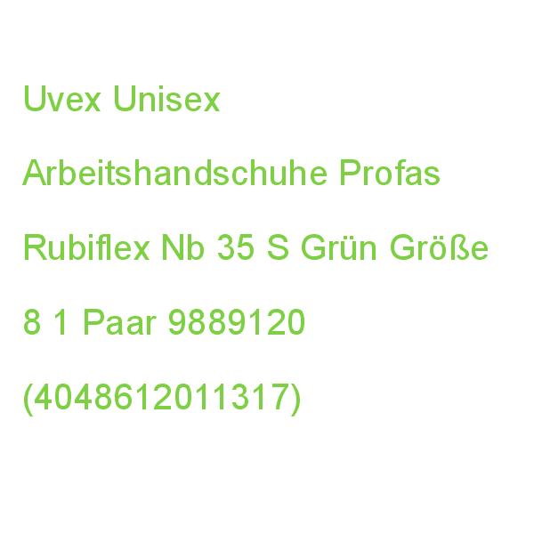 Uvex Unisex Arbeitshandschuhe Profas Rubiflex Nb 35 S Grün Größe 8, 1 Paar 5889158 (4048612011317)