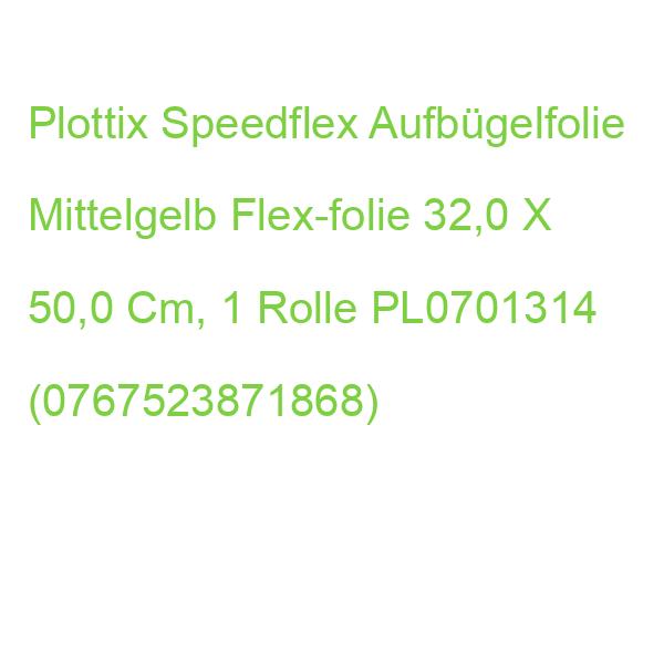 Plottix Speedflex Aufbügelfolie Gelb Flex-folie 32,0 X 50,0 Cm, 1 Rolle PL0701314 (0767523871868)