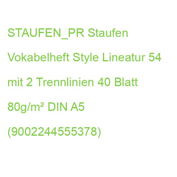 STAUFEN_PR Staufen Vokabelheft Style Lineatur 54 mit 2 Trennlinien 40 Blatt 80g/m² DIN A5 (9002244555378)