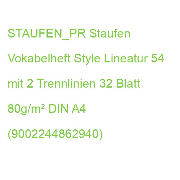 STAUFEN_PR Staufen Vokabelheft Style Lineatur 54 mit 2 Trennlinien 32 Blatt 80g/m² DIN A4 (9002244862940)